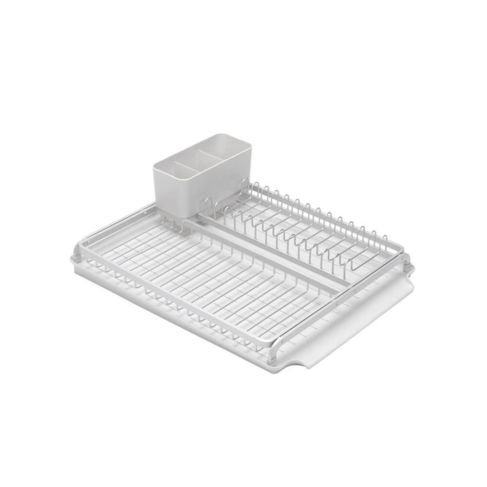 Brabantia Abtropfgestell 38,5 × 49 × 14 cm, Silikon/Aluminium, Hellgrau