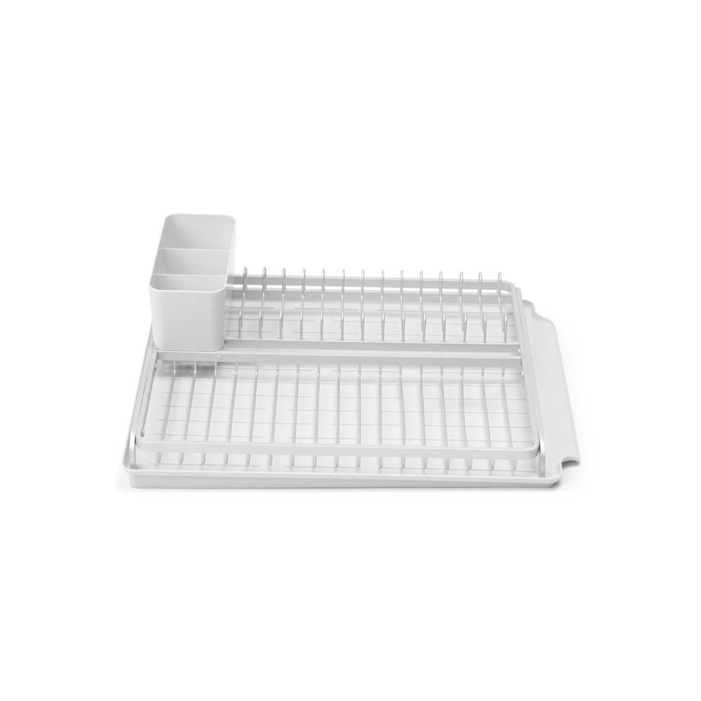 Brabantia Abtropfgestell 38,5 × 49 × 14 cm, Silikon/Aluminium, Hellgrau