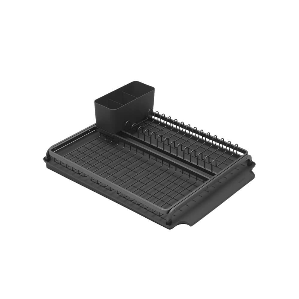 Brabantia Abtropfgestell 38,6 × 49 × 14 cm, Silikon/Aluminium, Dunkelgrau