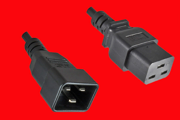 Diggelmann Netzkabel, IEC C19 auf IEC C20, halogenfrei, 5 m, Schwarz