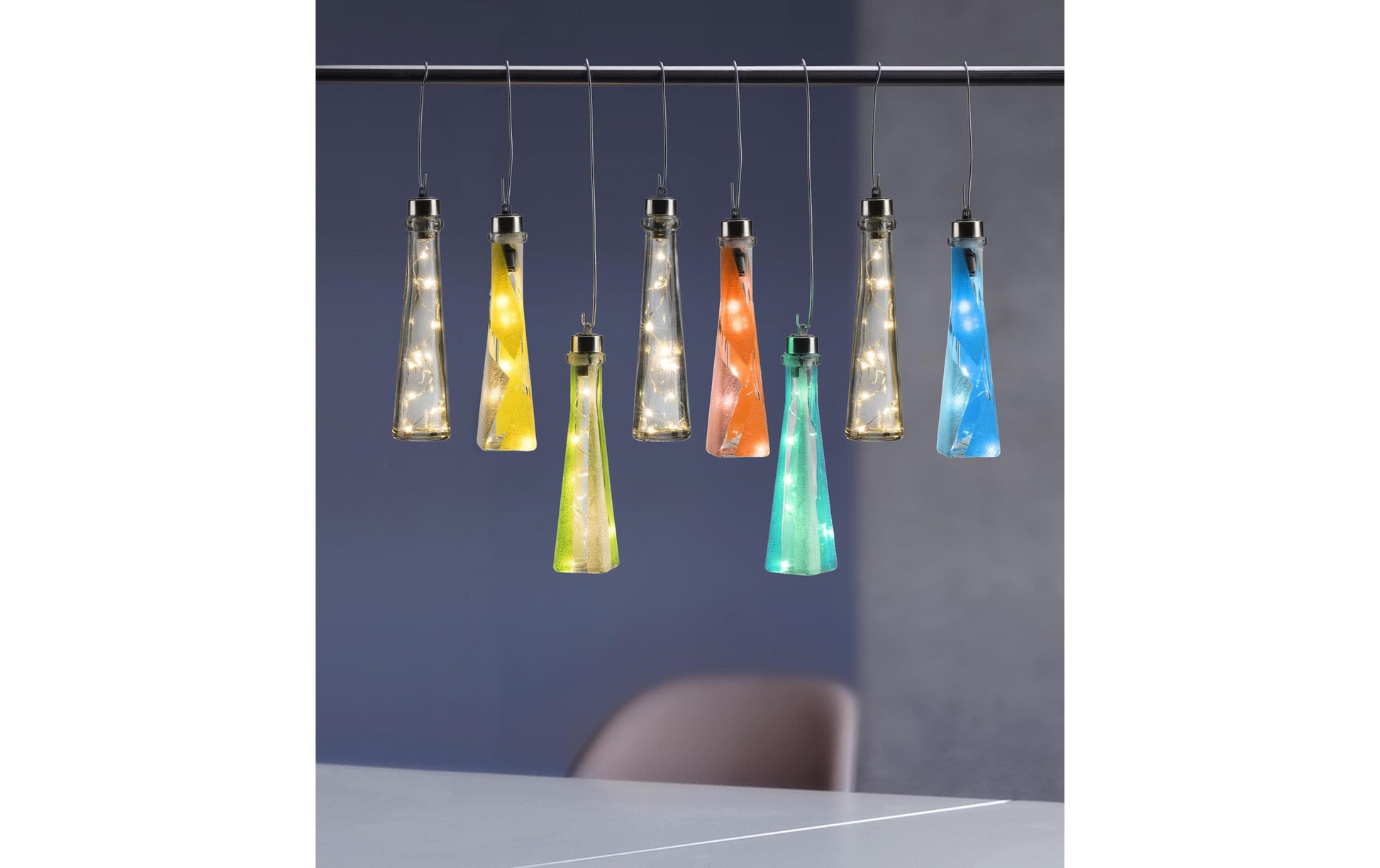 Glorex Lichterkette – Starterset, 10 Lämpchen, Warmweiss, Silber, batteriebetrieben
