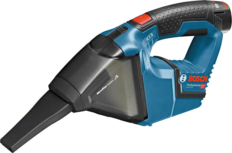 Bosch Professioneller Akku-Handstaubsauger GAS 12V – 3000 mAh, 0,35 l, Akkubetrieb, 12 V