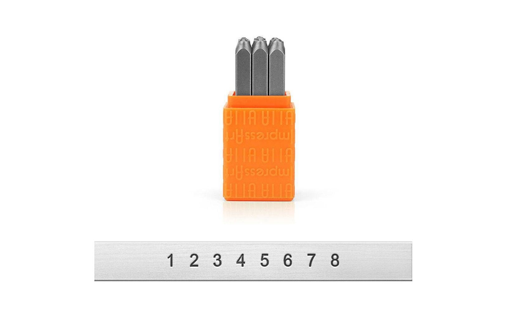 Impressart Stempel-Set – Zahlen 1–9 Helvetica – 9 Stempel, Textplatte 3 mm