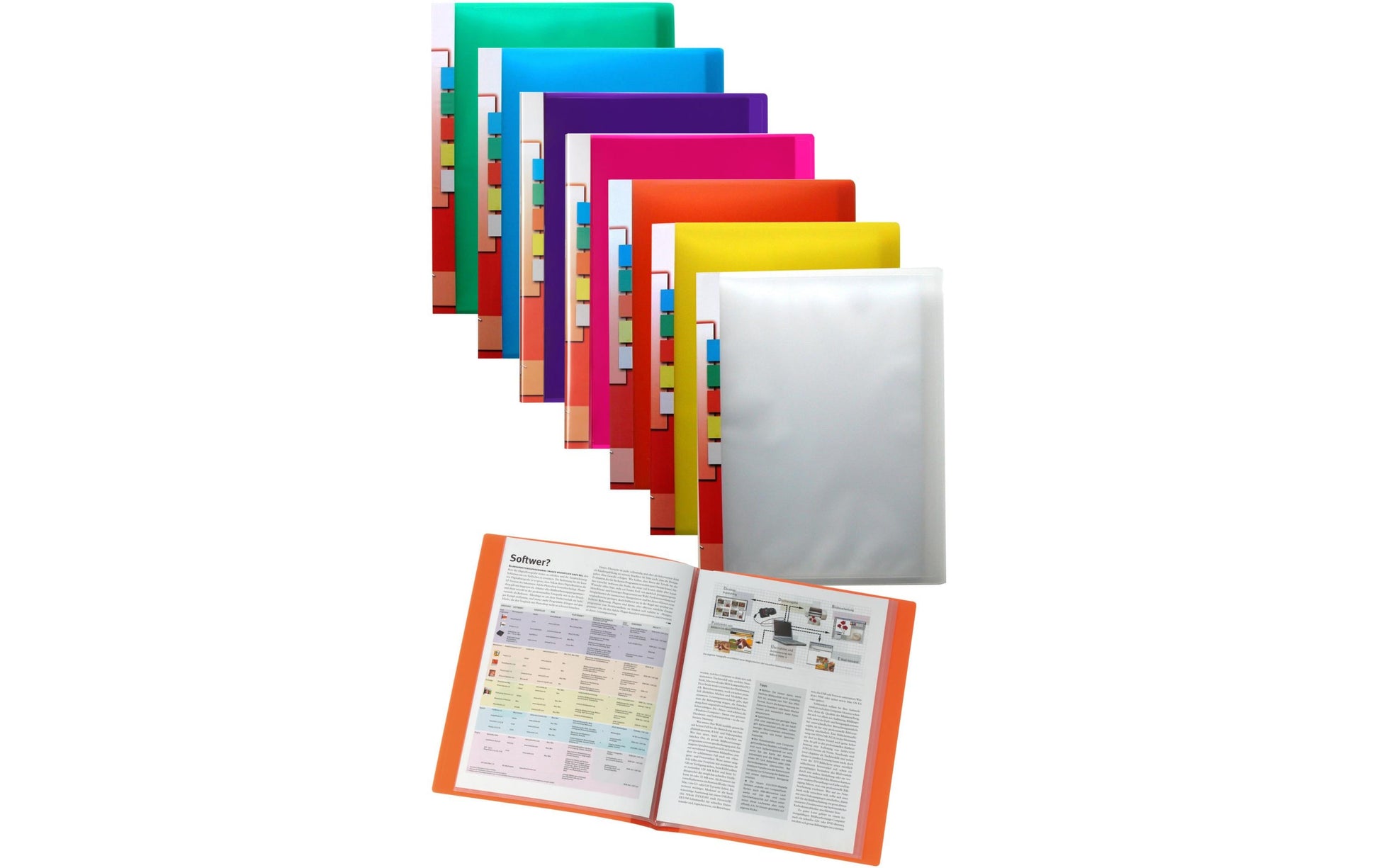 Kolma Sichtbuch – 20 Sichttaschen, A4, glatt, glänzend, blau, Kunststoff