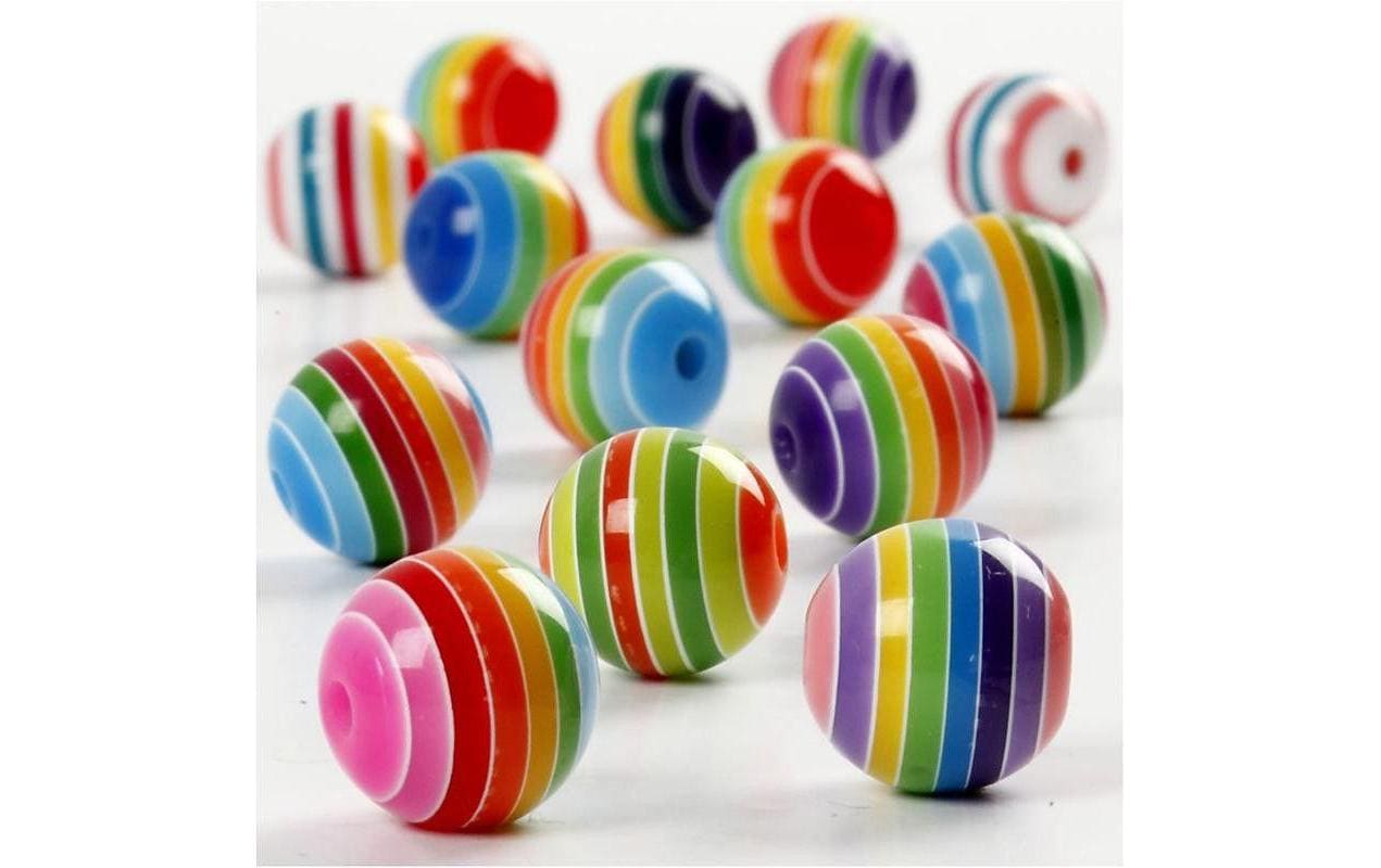 Creativ Company Resinperlen-Mischung – Mehrfarbig, Glanz – Ø 12 mm, Loch 1,5 mm