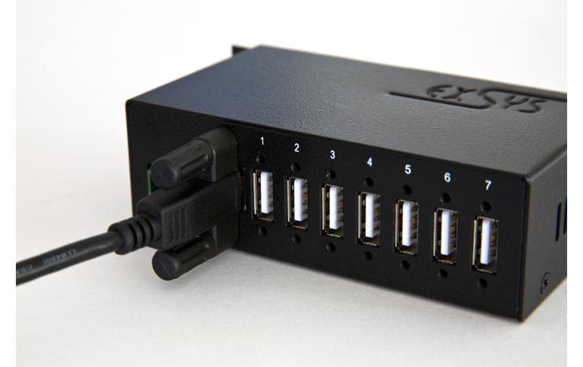 EXSYS EX-1177HMV USB-Hub – USB 2.0, 7× USB-A, für Windows/Mac/Linux