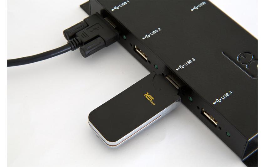 EXSYS EX-1166HMV USB-Hub – USB 2.0, 4× USB-A, für Windows/Mac/Linux