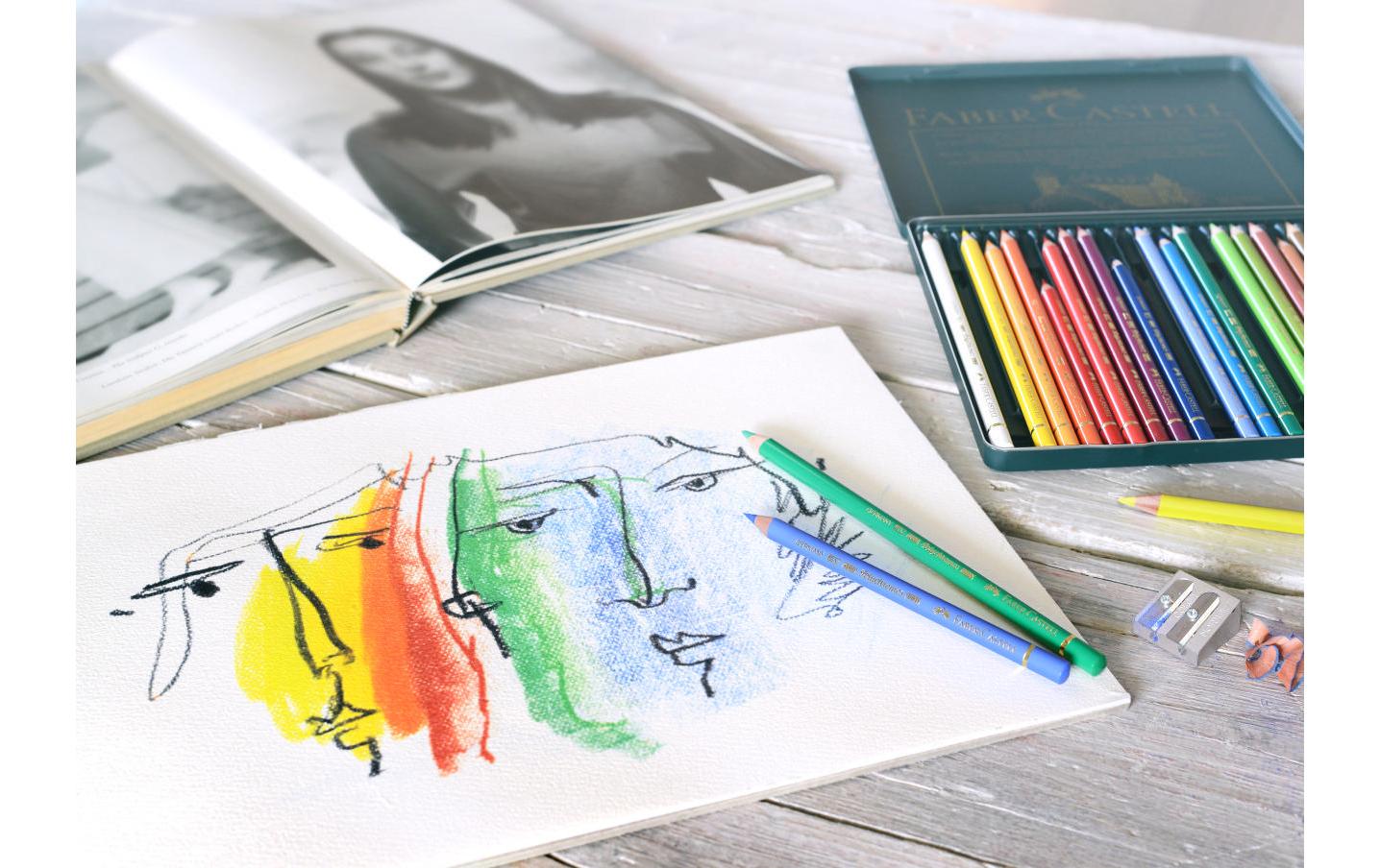 Faber-Castell Buntstift Polychromos, mehrfarbig 24er-Metalletui – wasserfest, PEFC