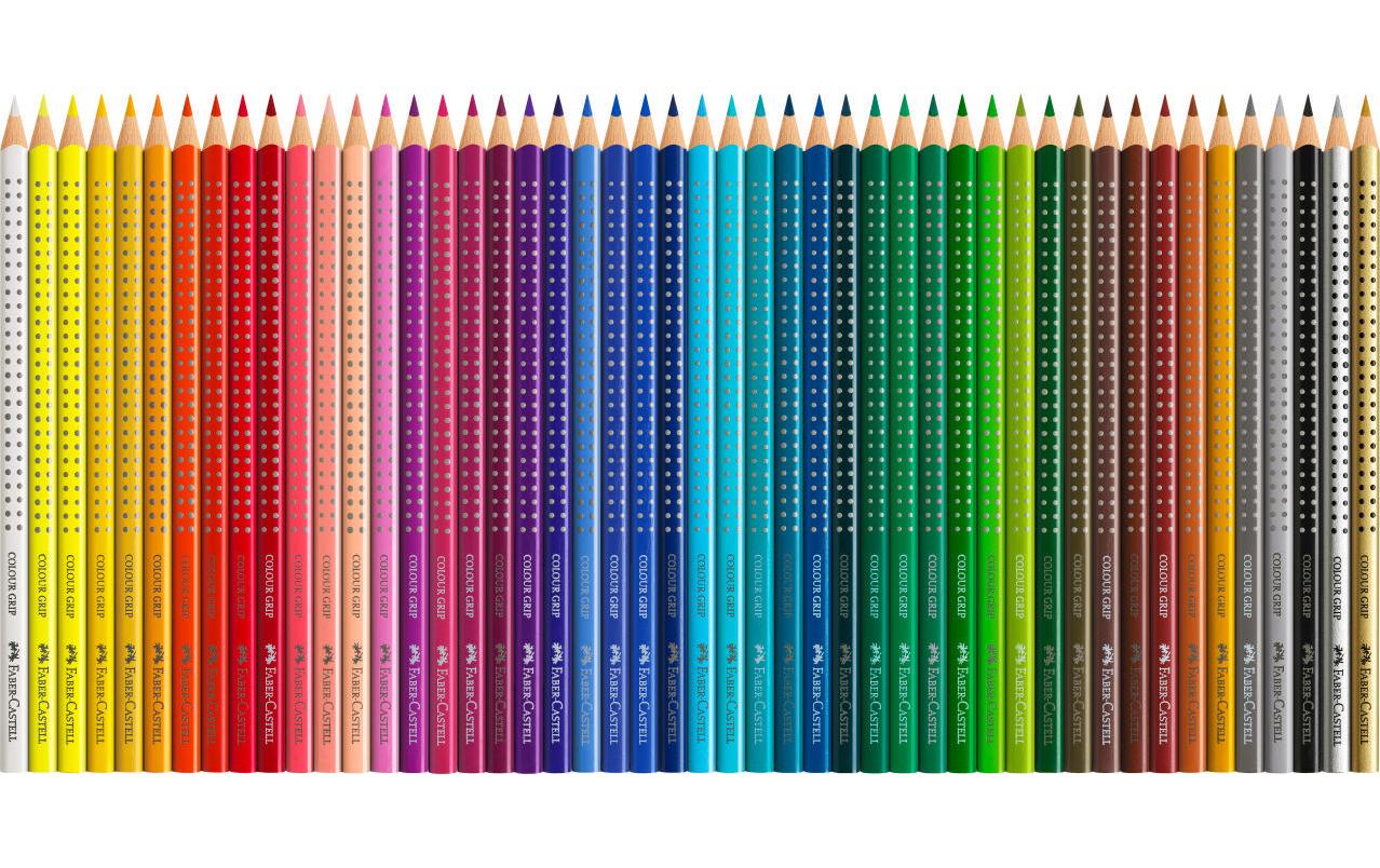 Faber-Castell Aquarellfarbstifte Colour Grip 2001 – 48 Farben, im Kartonetui, Ø 3 mm, dreikantig, FSC