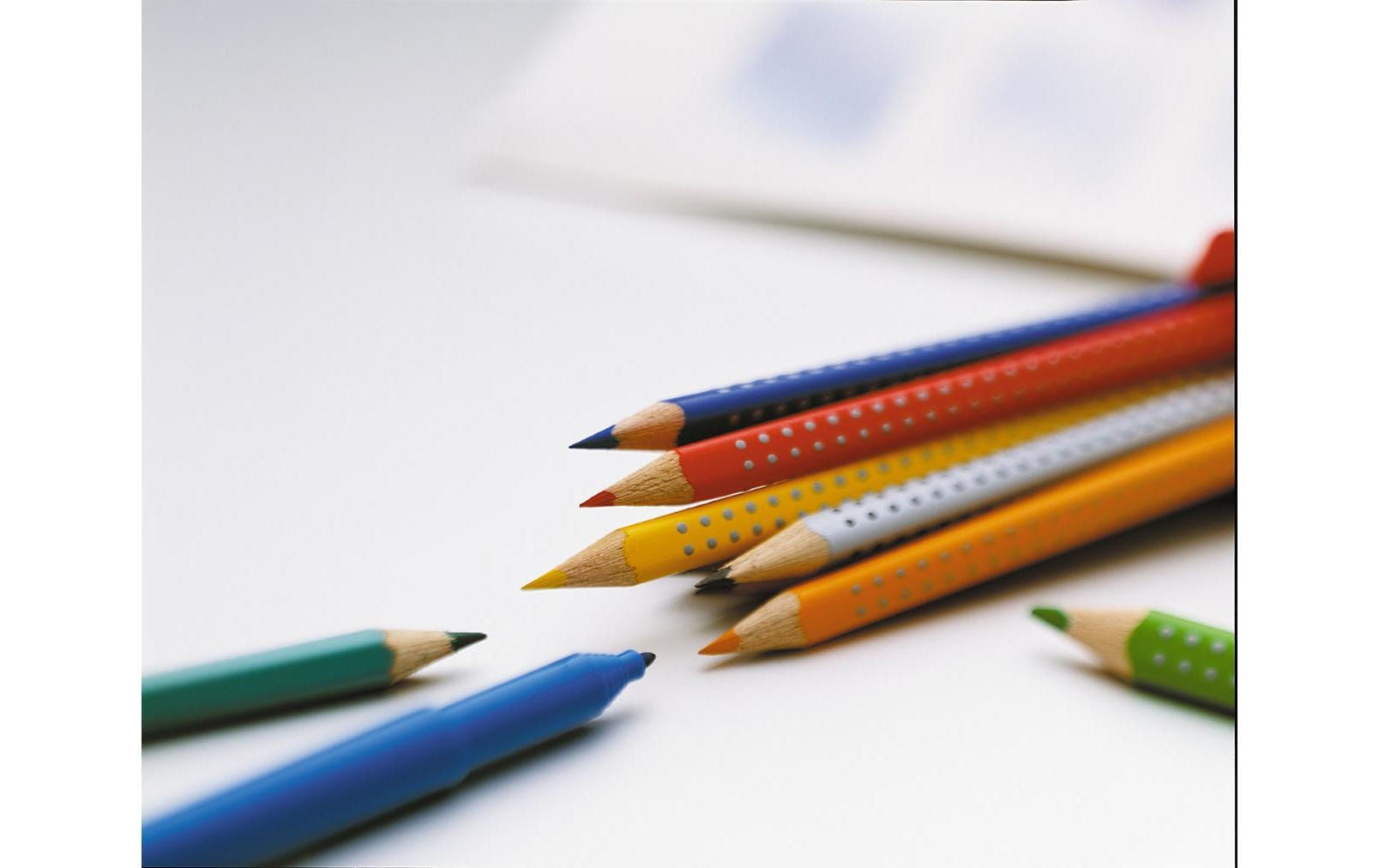 Faber-Castell Aquarellfarbstifte Colour Grip 2001 – 6 Farben, im Kartonetui, Ø 3 mm, dreikantig, FSC