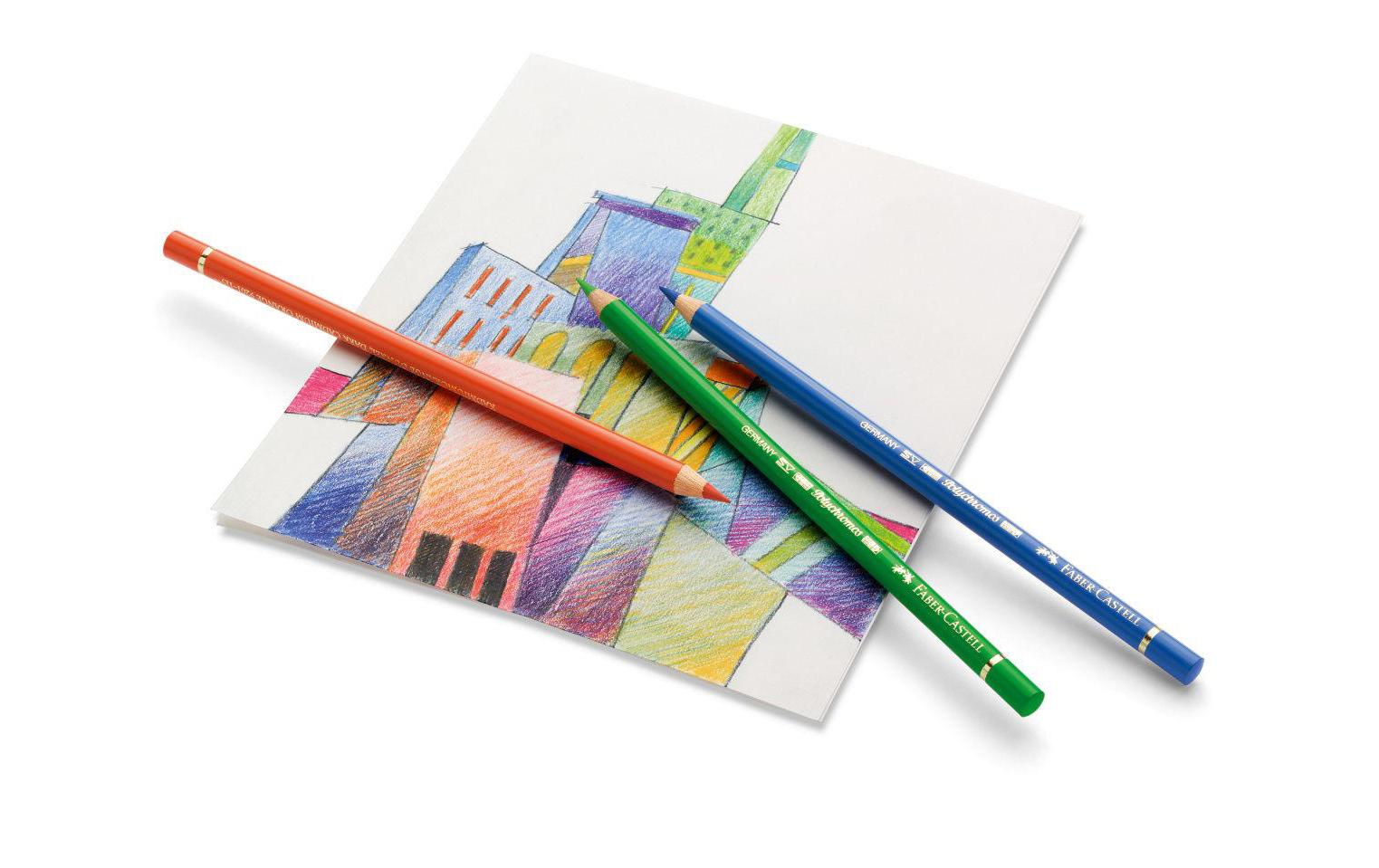 Faber-Castell Buntstifte POLYCHROMOS – rund, Minen-Ø 3,8 mm, 12 Farben, im Metalletui