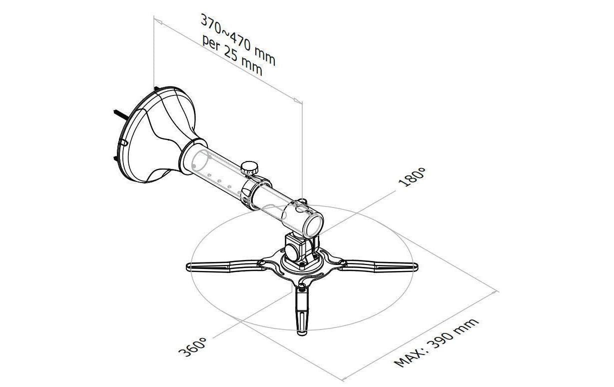 Neomounts BEAMER-W050SILVER – Projektor-Wandhalterung (UST) – 37–47 cm, 12 kg, neigbar, schwenkbar, silber