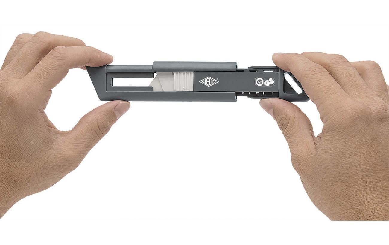 Wedo CERA-Safety Cutter Compact – Sicherheitsmesser mit 20 mm Trapezklinge, Keramikklinge, Grau