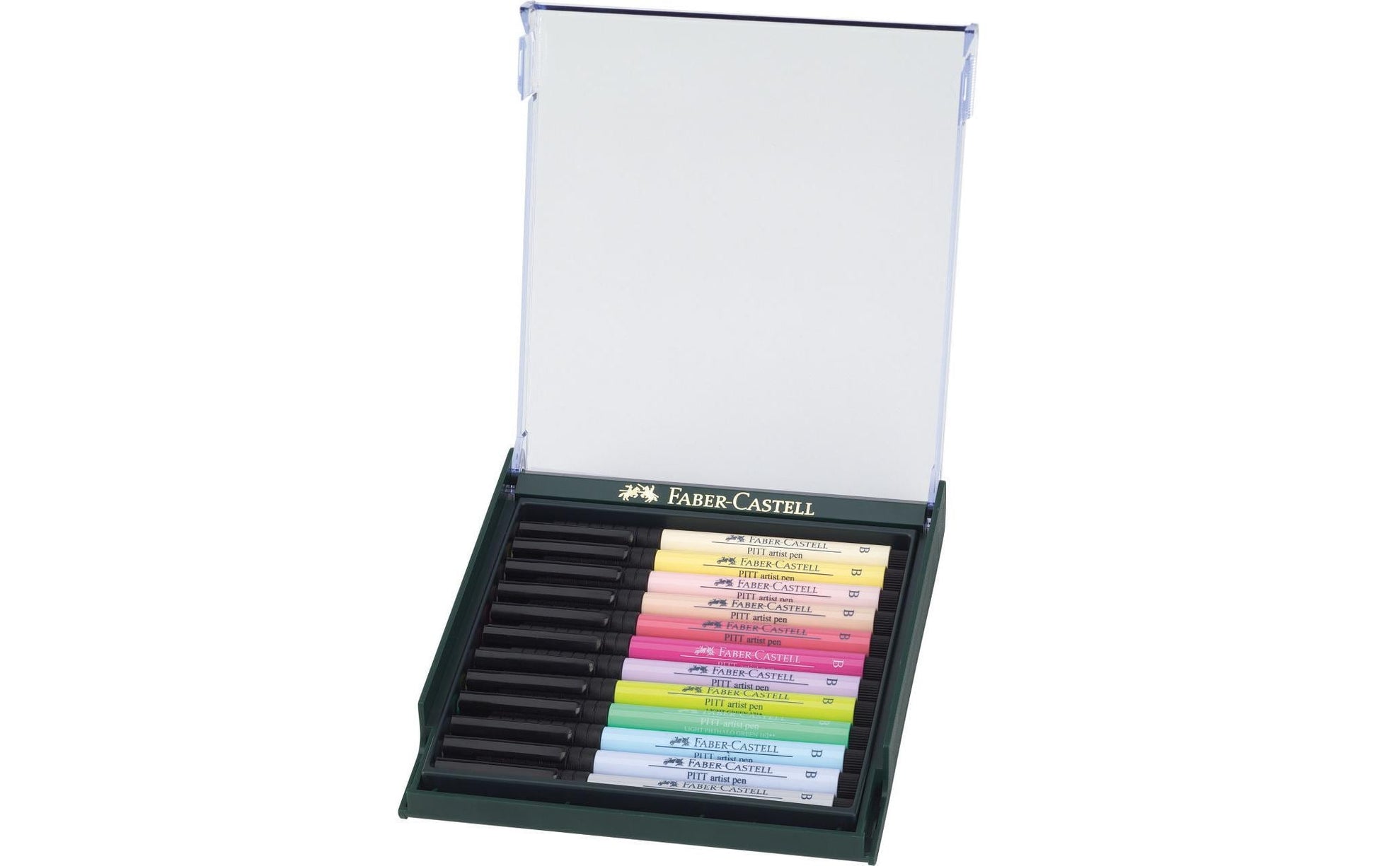 Faber-Castell PITT artist pen Brush Pen Pastell – Pinselspitze, pigmentiert, wasserfest, 12 Farben
