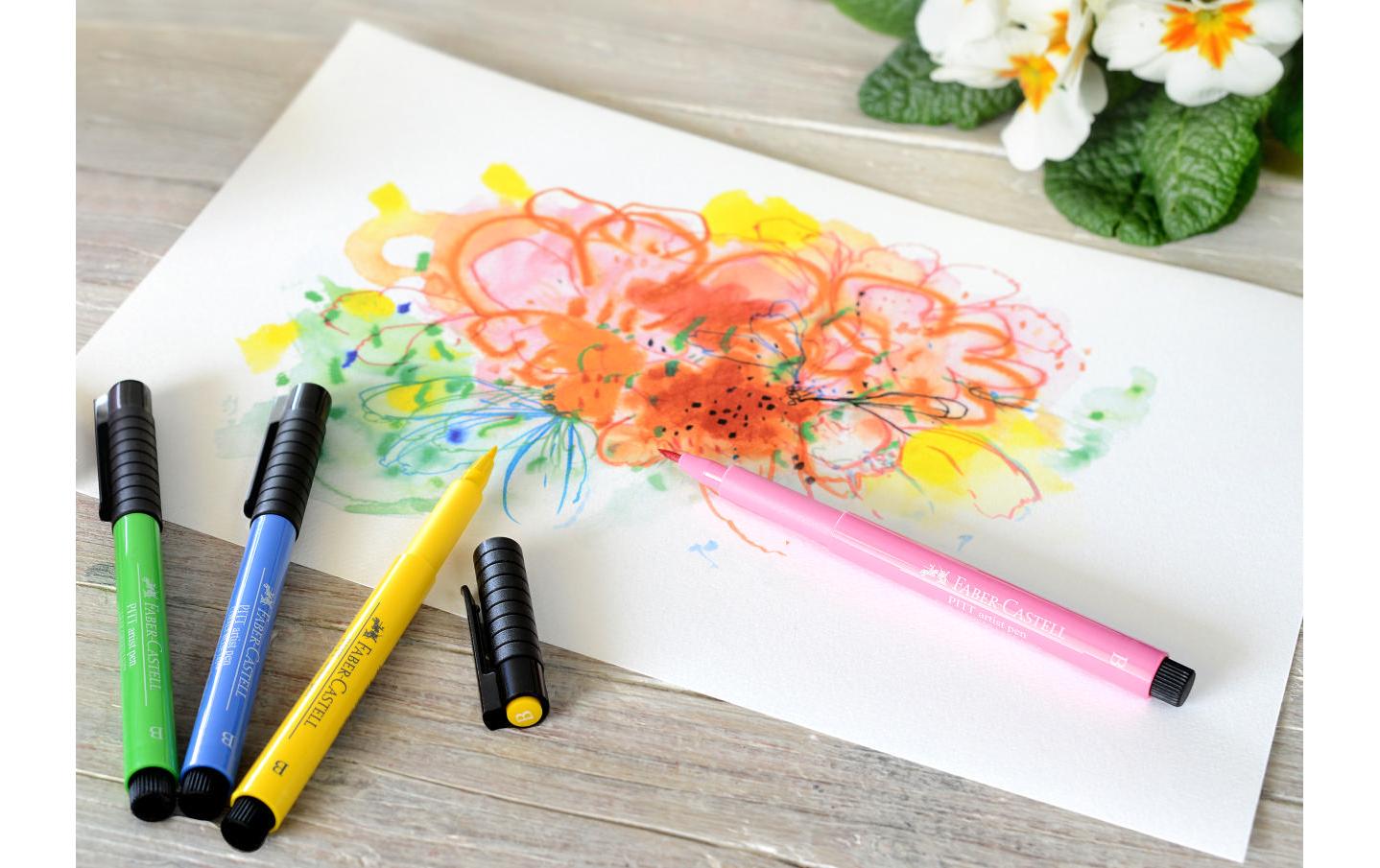 Faber-Castell PITT artist pen Brush Pen Pastell – Pinselspitze, pigmentiert, wasserfest, 12 Farben