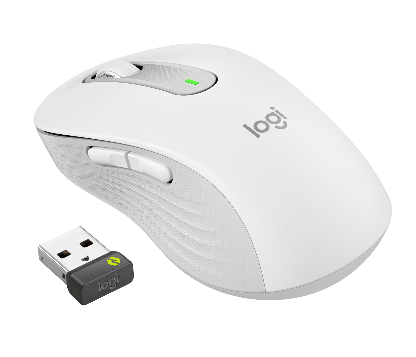 Logitech Signature M650 L Maus – kabellos, für Rechtshänder, Off-White