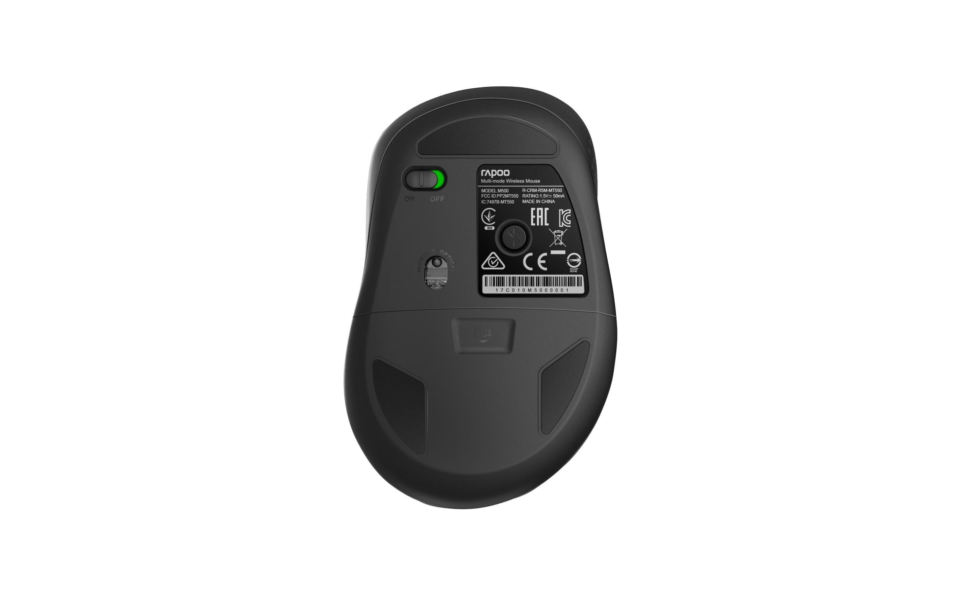 Rapoo M500 Silent – Maus – Kabellos (Bluetooth/2,4 GHz), Rechtshänder, Schwarz