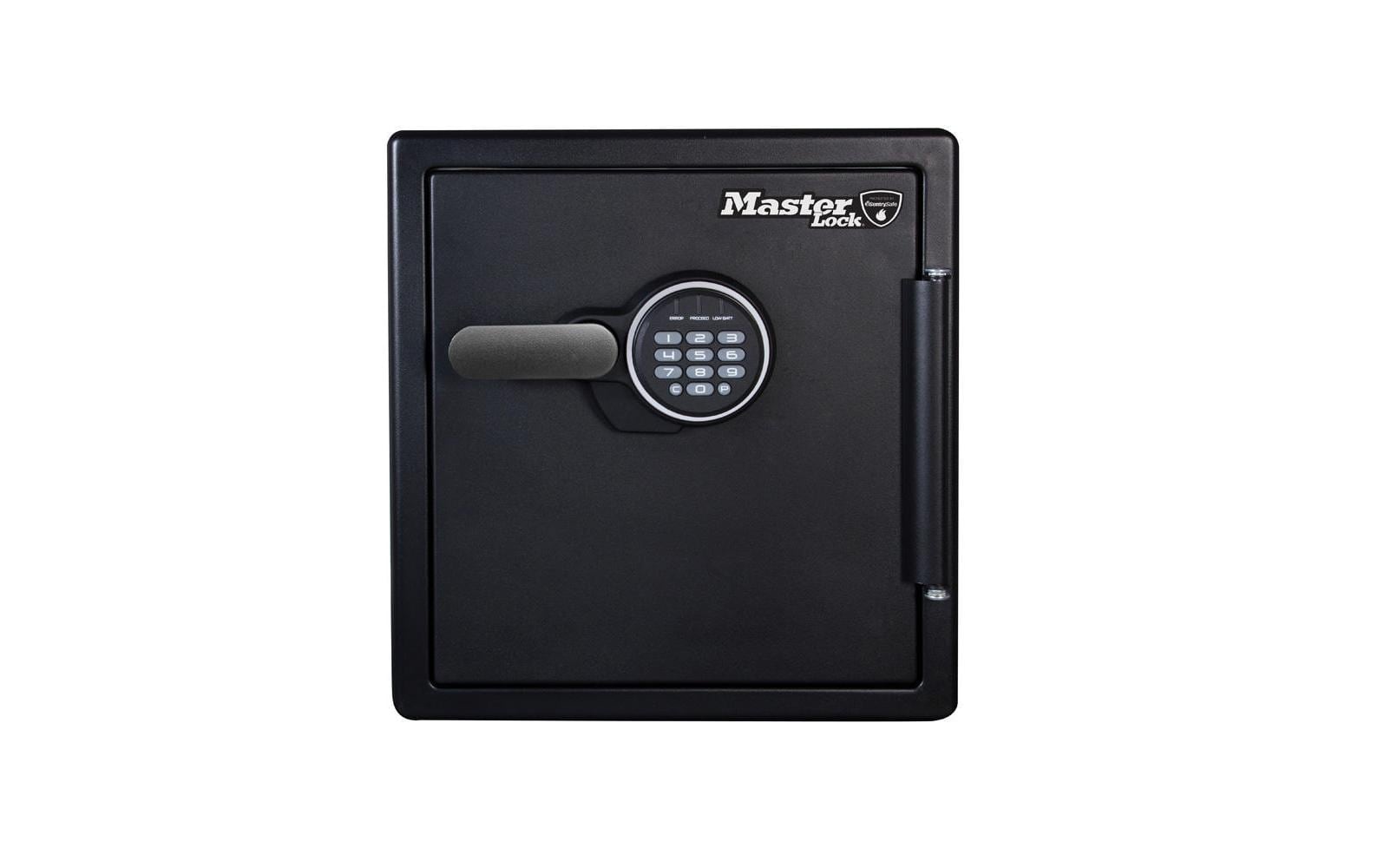 Master Lock Tresor LFW123FTC – Elektronikschloss – 33,6 l – Feuerschutz 24 min, Wasserschutz 24 min – Schwarz