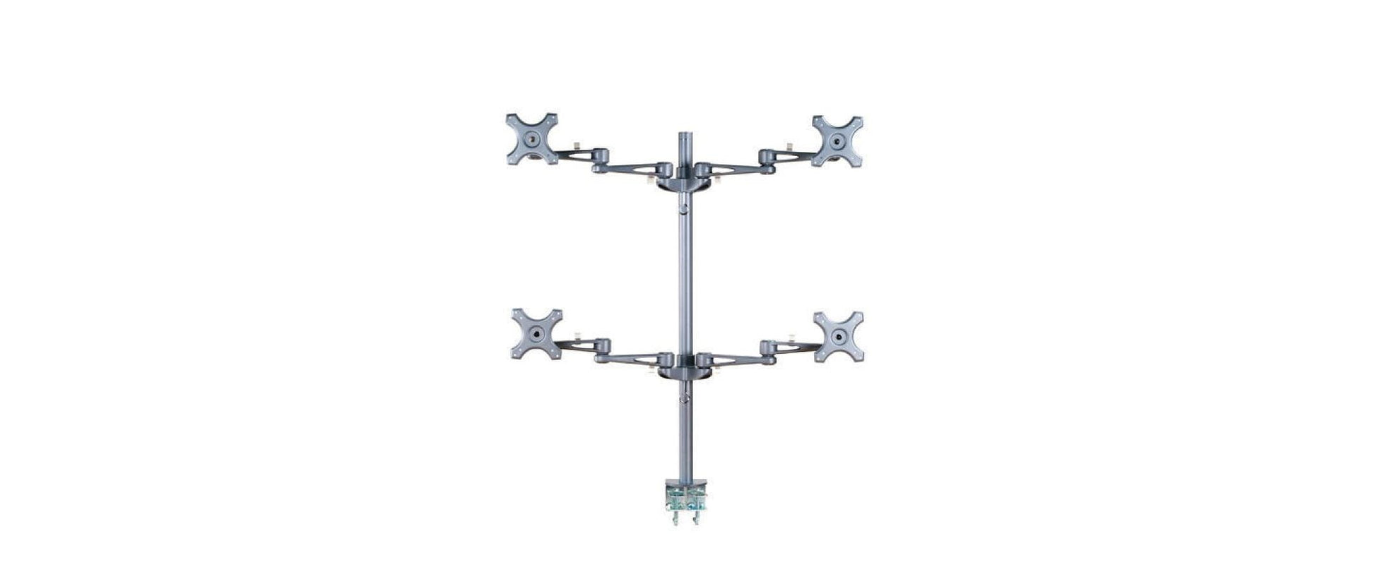 Neomounts Monitorarm, 4 Monitore, Tischklemme, bis 27", höhenverstellbar, Neigen/Schwenken, Drehen, Silber