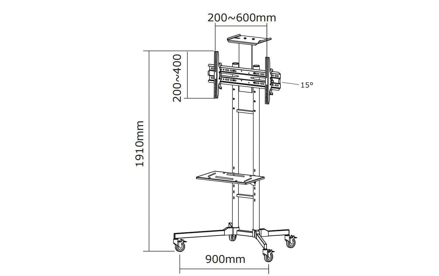 Neomounts PLASMA-M1700E – Displayständer, neigbar, höhenverstellbar, für 46", VESA 200×200, bis 35 kg, schwarz