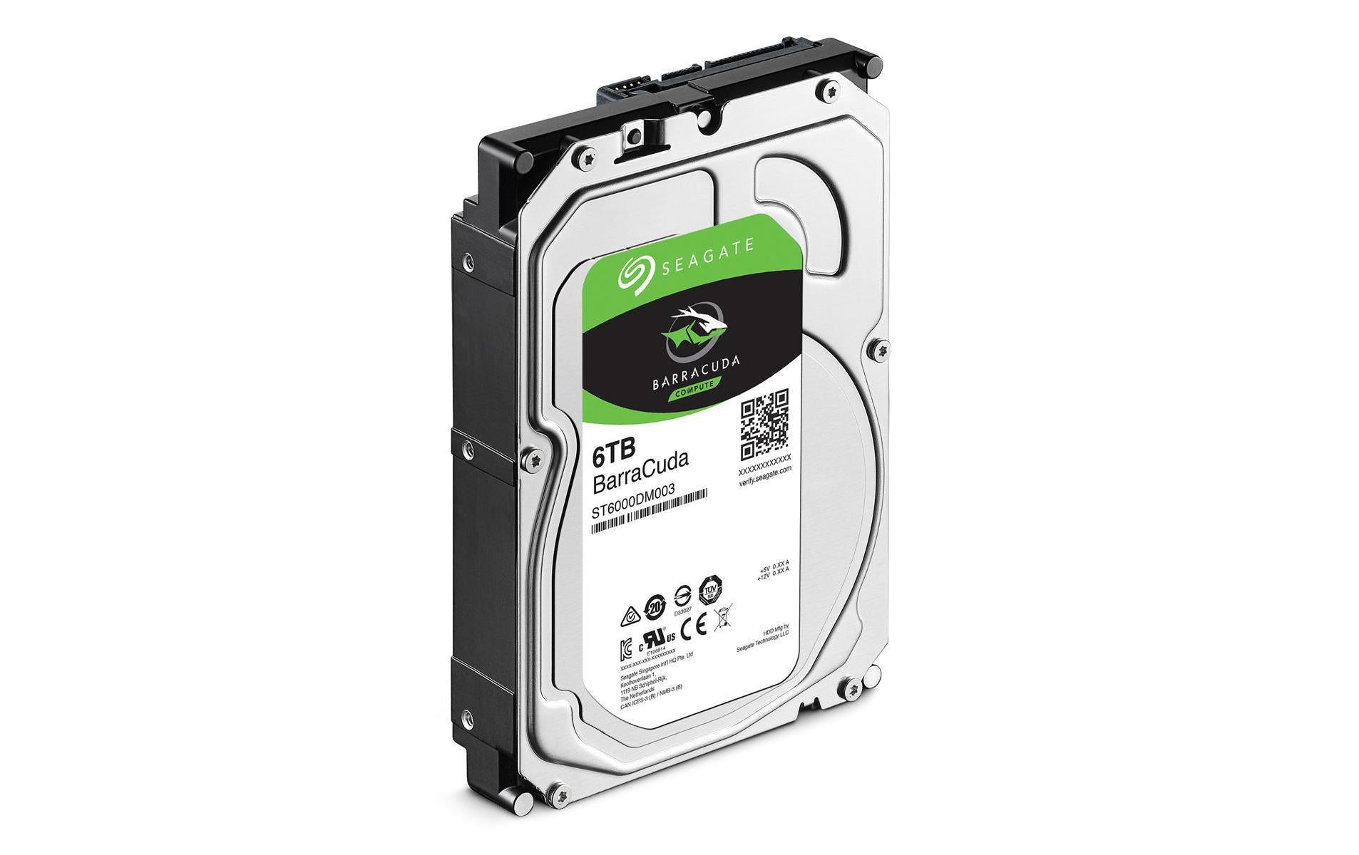 Seagate BarraCuda 6TB – 3,5" HDD, SATA 6Gb/s, 5400 U/min, 256 MB Cache