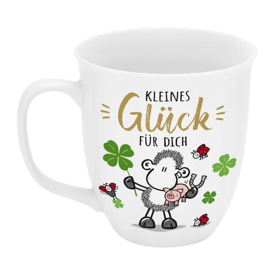 Sheepworld Tasse Glück – 400 ml, Ø 9,0 cm, H 10,0 cm, Keramik, Weiss