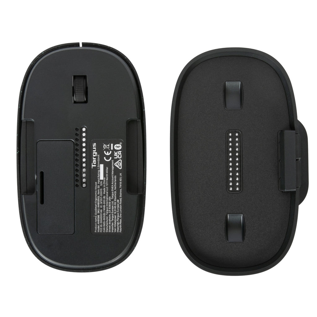 Targus EcoSmart Nachhaltige Ergonomische Maus – kabellos, Silent-Tasten, aus recyceltem Material, schwarz