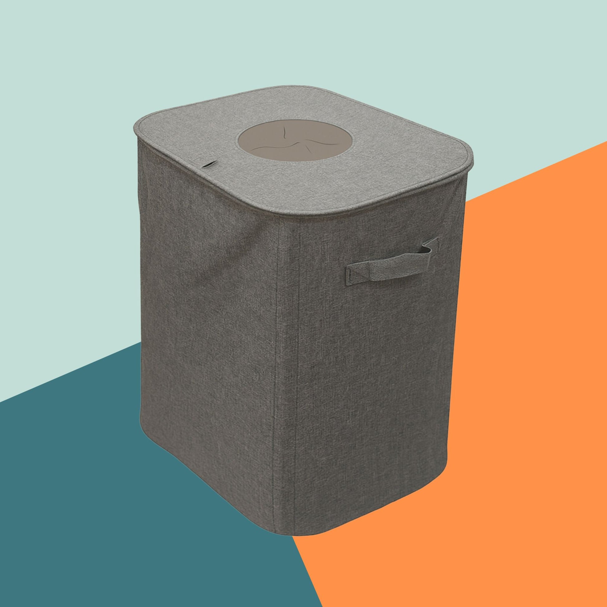 Relaxdays Recyclingbox – 100 l – Polyester (PES), rechteckig – grau – mit Innenkübel, mit Griffen
