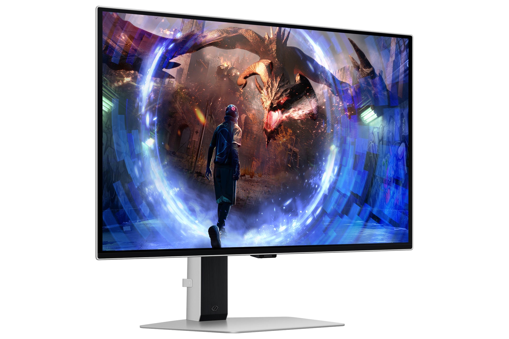 Samsung Odyssey G60Sd – Monitor, 27", 2560 × 1440 (WQHD), OLED, Silber