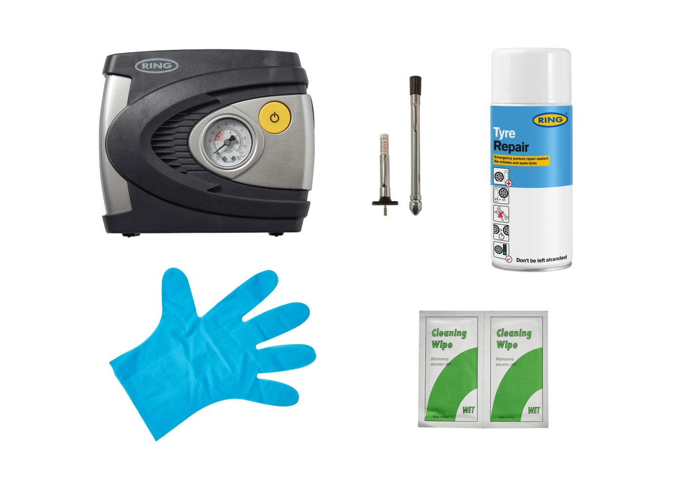 Ring Automotive Reifenreparatur-Set – für schlauchlose Reifen – 400 ml – 6 Stk.