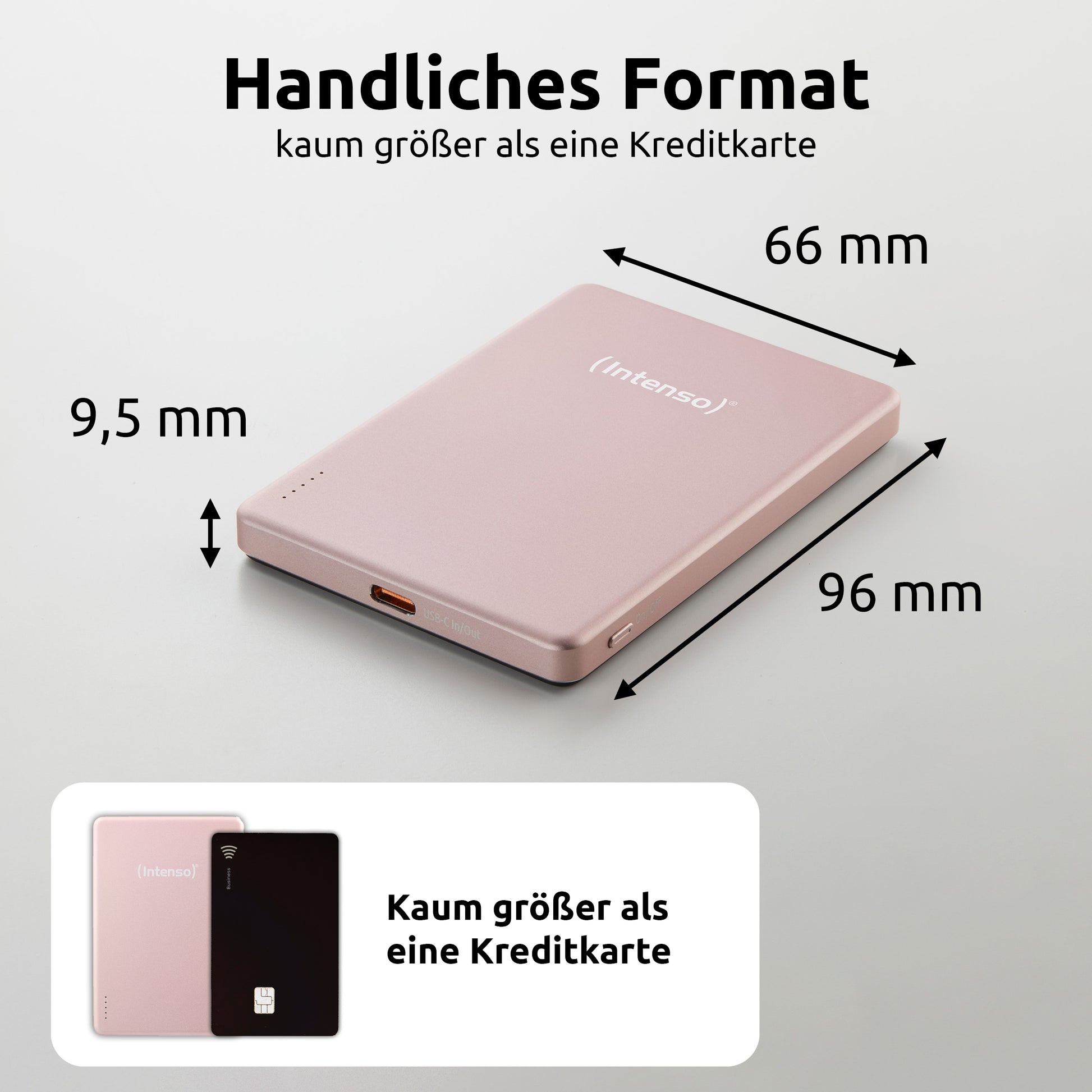 Intenso MW5000 MagSafe Powerbank 5'000 mAh – 20 W PD, Wireless 15 W, 1× USB-C, rosé