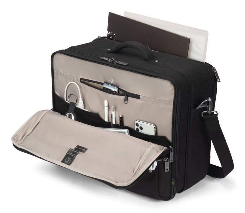 DICOTA Notebook-Tasche bis 17,3" – Trolley-Band, Schultergurt – Schwarz