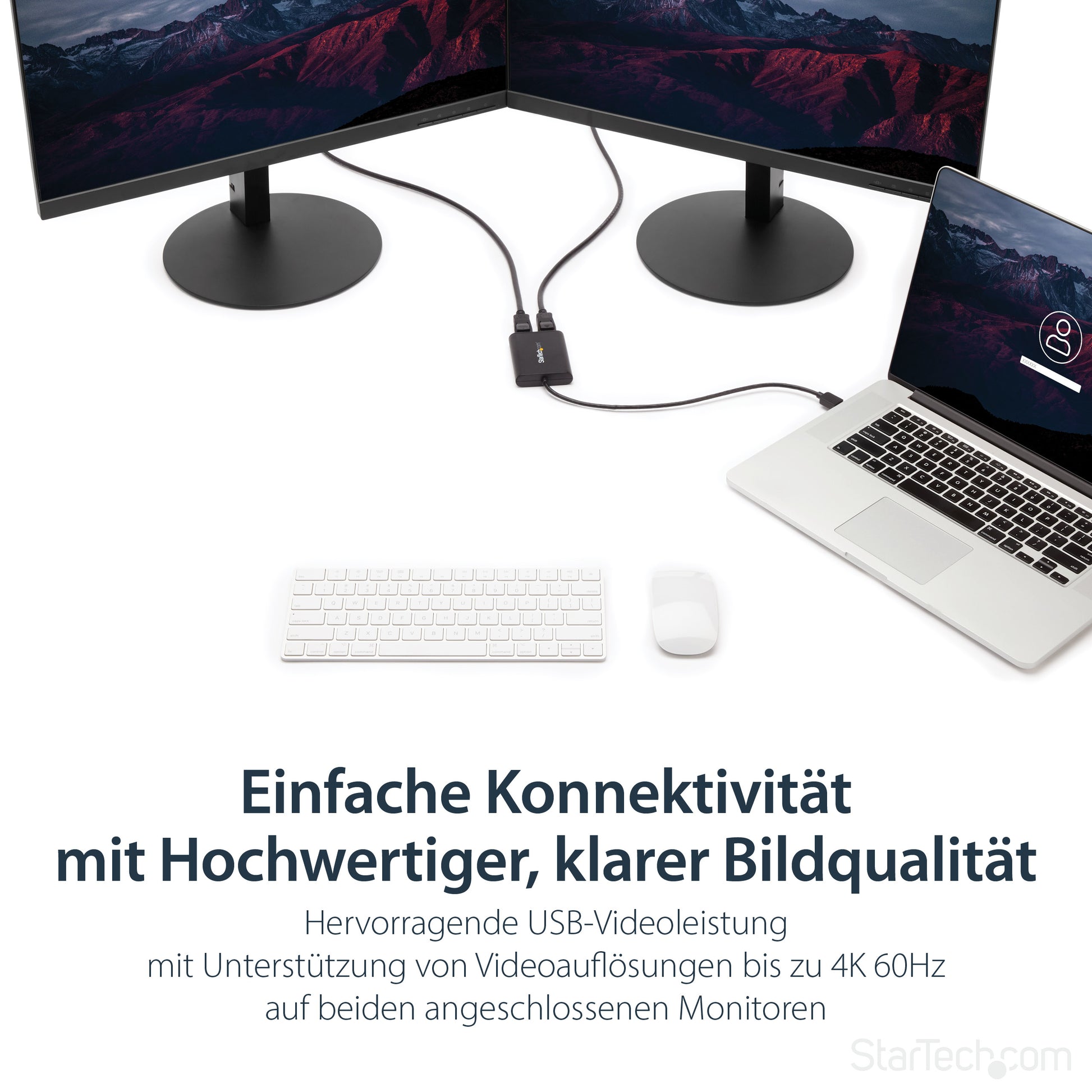 StarTech.com Multi-Monitor-Adapter USB-A zu 2× DisplayPort – 4K (4096 × 2160) @ 60 Hz, 0,3 m