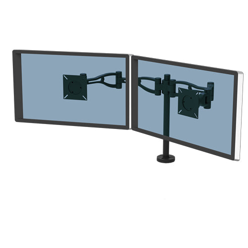 Fellowes Vista Monitorarm, Dual, bis 26", VESA 75 x 75 mm, 10 kg, drehbar, schwarz