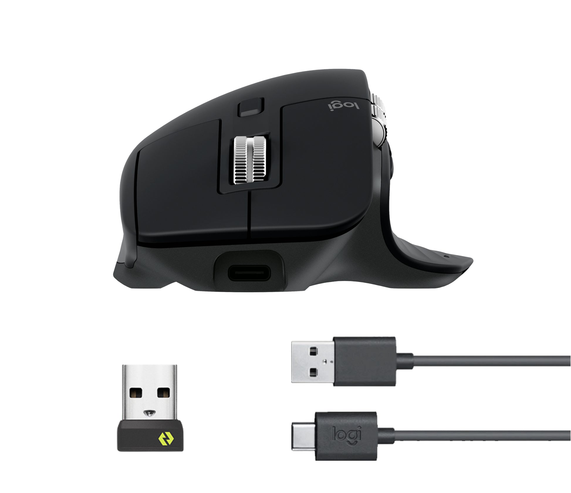 Logitech MX Master 3S Ergonomische Maus – kabellos, USB-A, 8'000 dpi, 7 Tasten, für Rechtshänder, schwarz