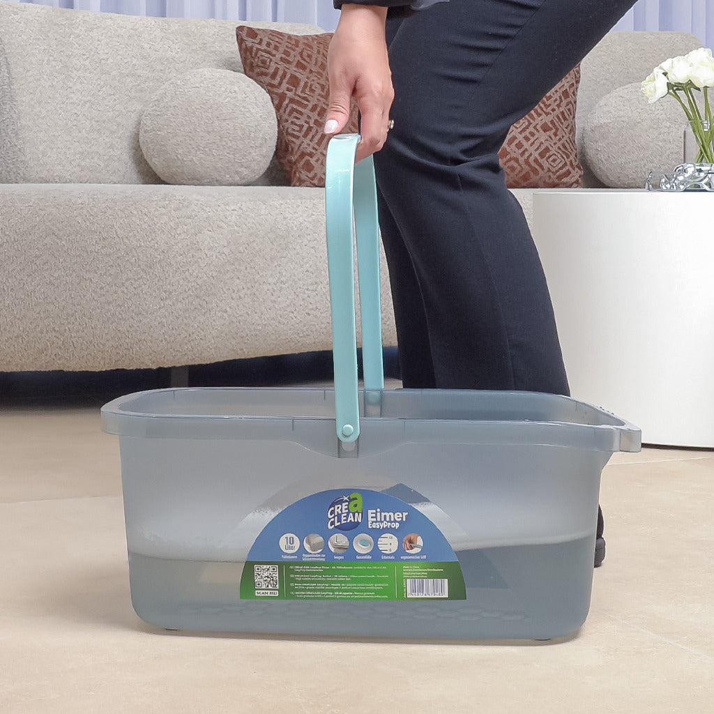 CREaCLEAN Putzeimer – 10 l, PP/TPR, grau