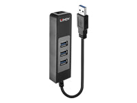 Lindy 43176 USB-Hub – USB-A, 3× USB-A, GbE, für Windows/Mac/Linux
