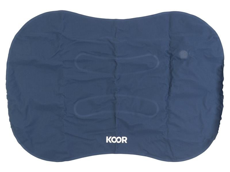 KOOR Reisekissen – 280×90×450 mm – aufblasbar, faltbar – blau – Polyester