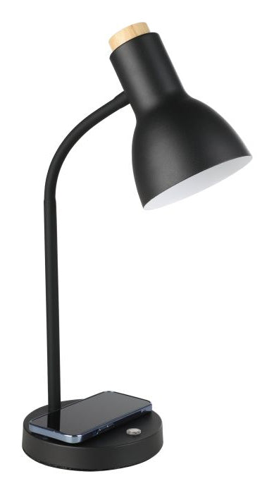 EGLO Tischleuchte VERADAL-QI – 720 lm, 5,5 W, 3000 K, Touch, dimmbar, schwarz, Qi