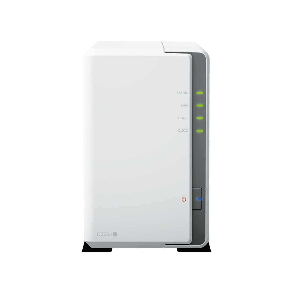 Synology DS223j – 2-Bay Desktop NAS – Realtek RTD1619B, 1 GB RAM, 1GbE, DSM, 24 TB HDD vorinstalliert