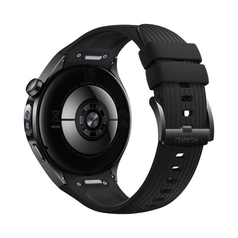 Huawei Watch 5 LTE – 46 mm, AMOLED, Edelstahl, Schwarz, Fluorelastomer, 5 ATM