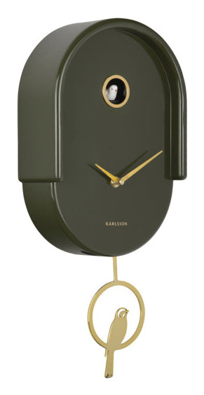 Karlsson Wanduhr Tweet – Grün, Kunststoff
