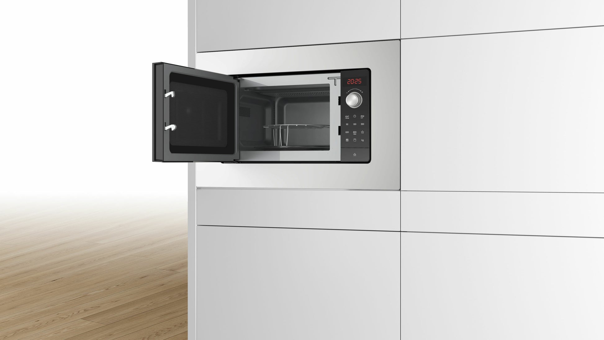 Bosch Einbau-Mikrowelle BEL623MS3 – 20 l, Grill & Heissluft, 800 W – Edelstahl
