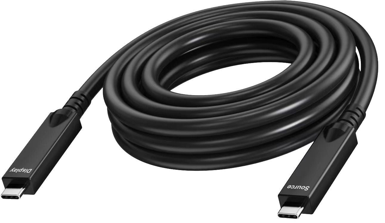 Vision USB-C auf USB-C Kabel – USB 3.2 Gen 1 (5 Gbit/s) – 7 m – DP 2.1, 4K/60 – Verstärkt – Schwarz