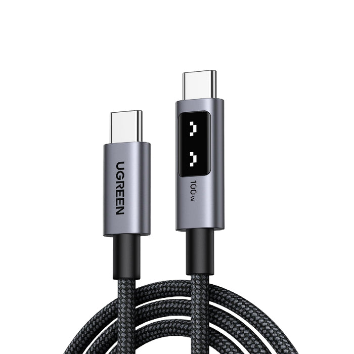 Ugreen USB-C-auf-USB-C-Kabel – 1 m – PD 100 W – LED-Anzeige – Schwarz – für iPhone 15, MacBook Pro und mehr