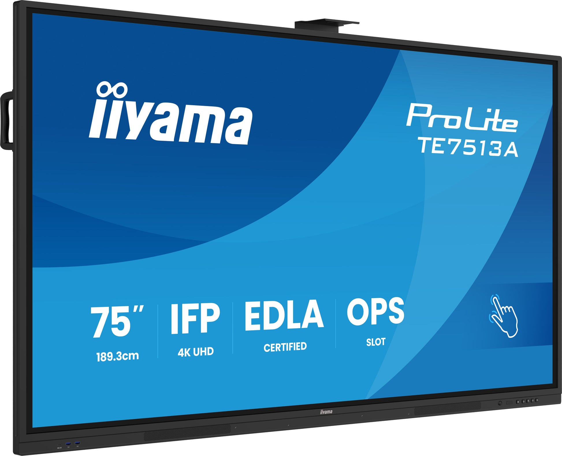 iiyama TE7513A-B2AG – 75" Touch, 3840 × 2160 (4K), IPS, USB-C 100 W, LAN