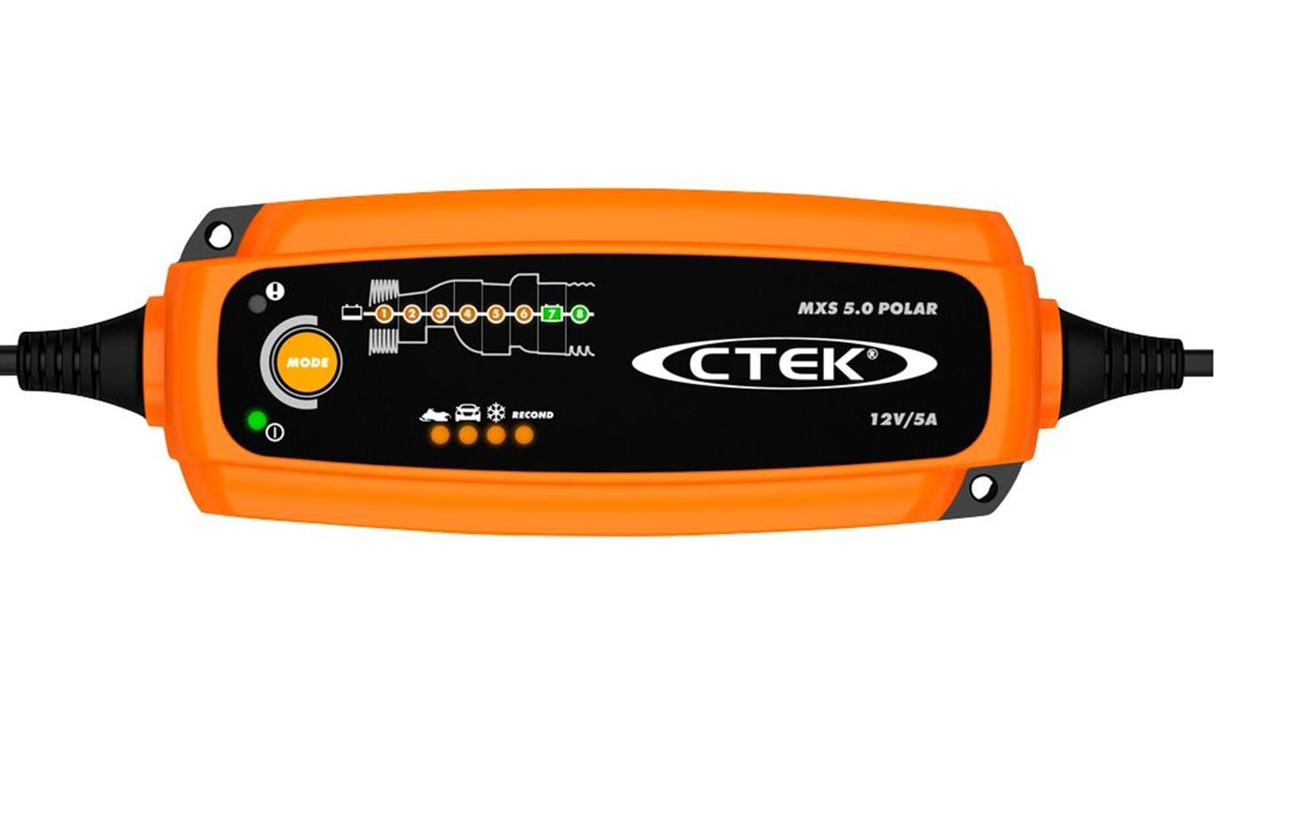 Ctek MXS 5.0 Polar Ladegerät – 60 W, IP65 – für 12 V Blei-Säure-Batterien (nass, AGM, Gel)