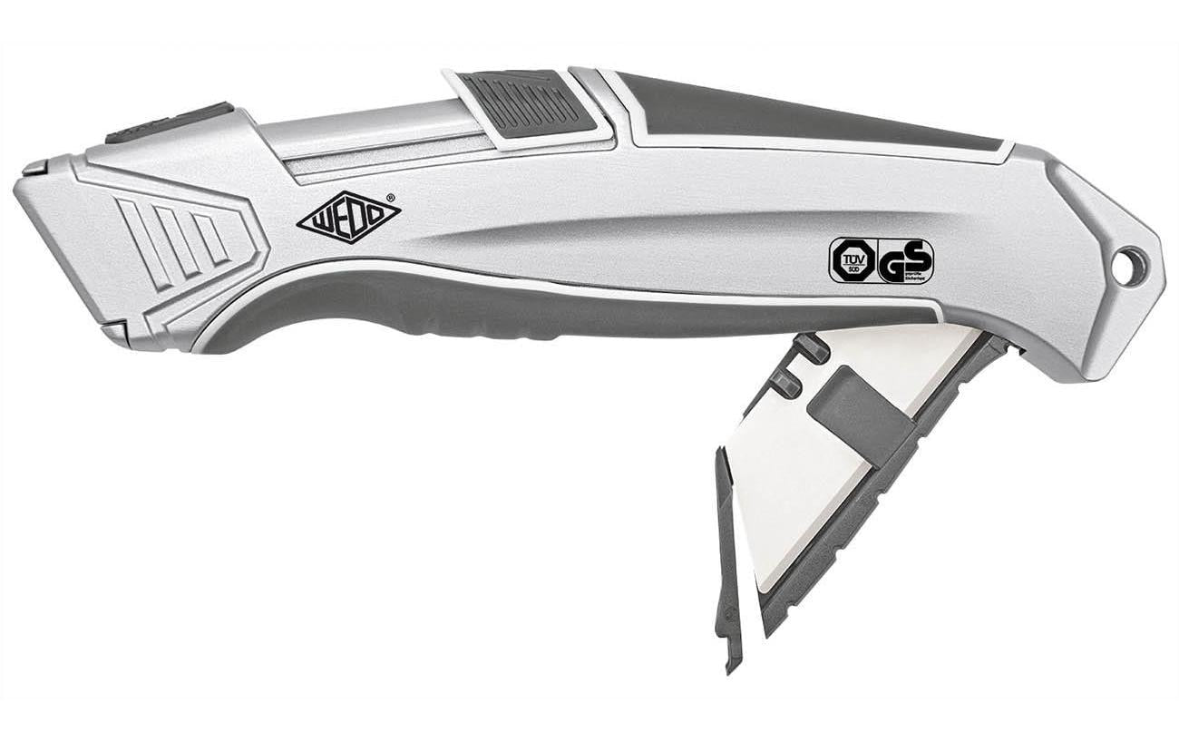 Wedo CERA – Sicherheitsmesser mit 19 mm Trapezklinge, Aluminium, Keramikklinge, Silber