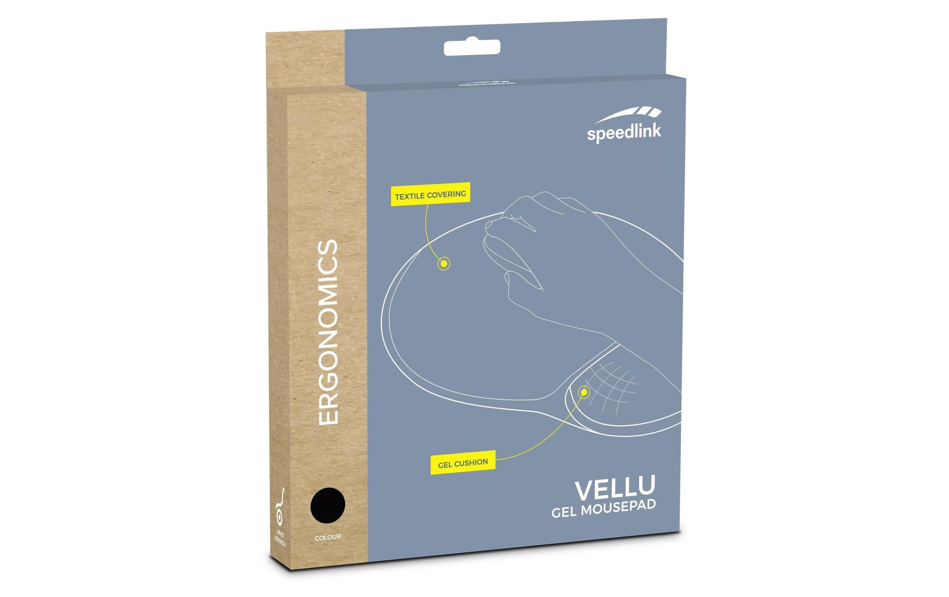 SPEEDLINK VELLU – Mauspad mit Handgelenkauflage – Gel – Schwarz