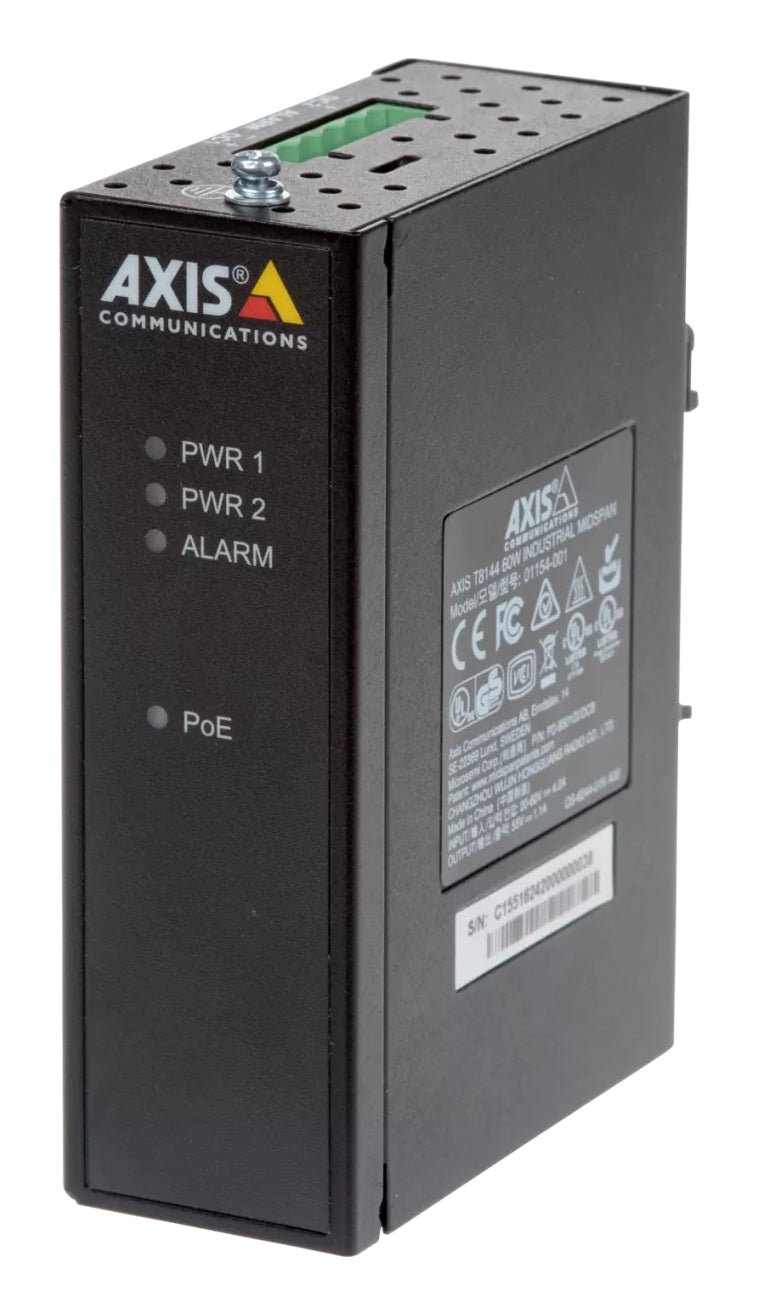 Axis T8144 PoE Midspan – 60 W, 1× RJ-45
